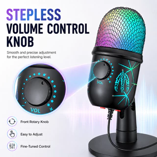 NEODIGI M930 ไมโครโฟนเกมมิ่ง ไฟ RGB Microphone ลดเสียงรบกวน ไมโครโฟนสําหรับเล่นเกม สําหรับ สตรีมมิ่ง บันทึกเสียง