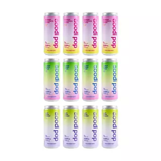 Goodi Pop โซดาพรีไบโอติก Variety Pack 12 | ครบ 3 รส (4+4+4) | 8,000mg Chicory Inulin | 0 Sugar Added | อย.✅