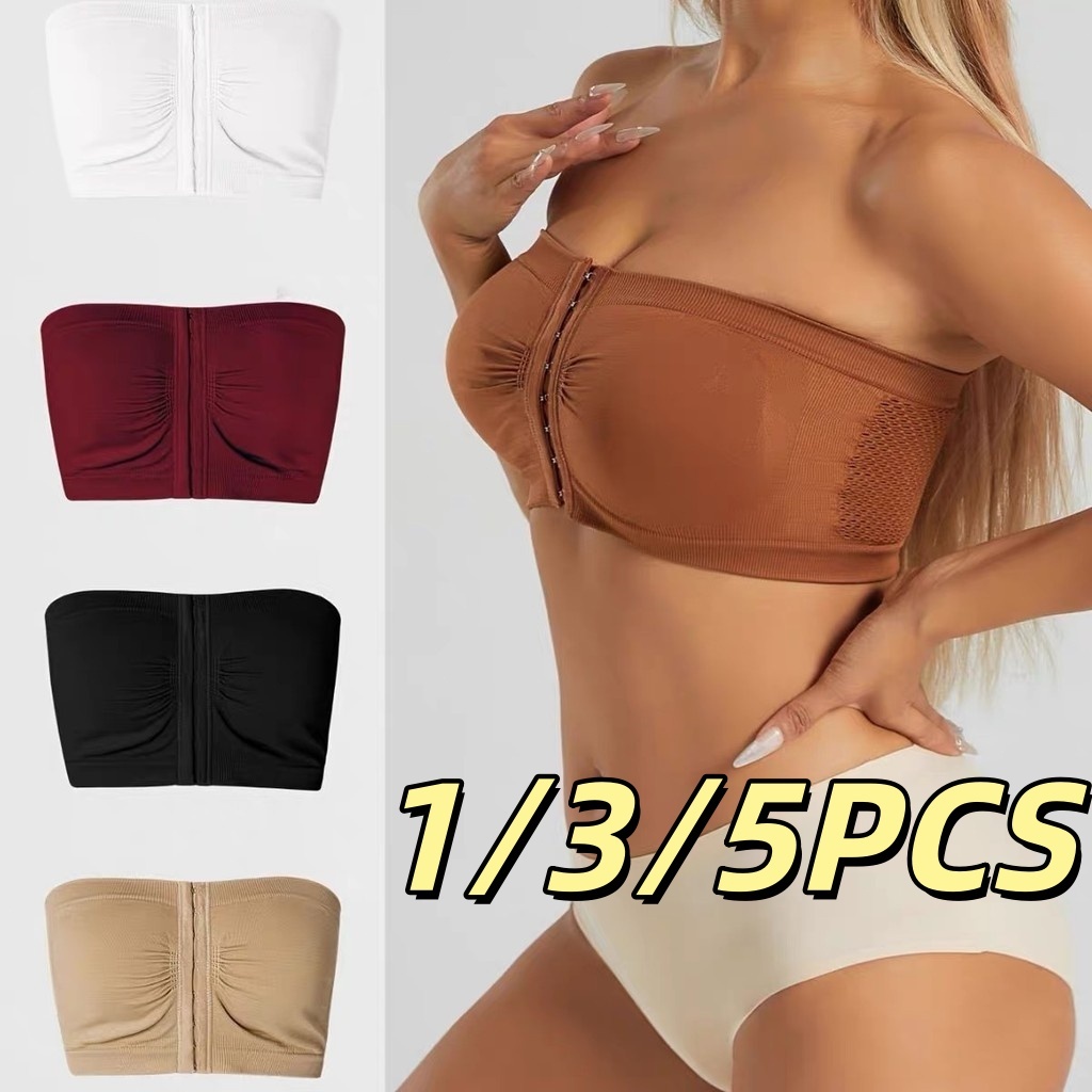 บราไร้สายเกาะอก เปิดด้านหน้า ใส่สบาย มีตั้งแต่ S-6XL 1/3/5 ชิ้น