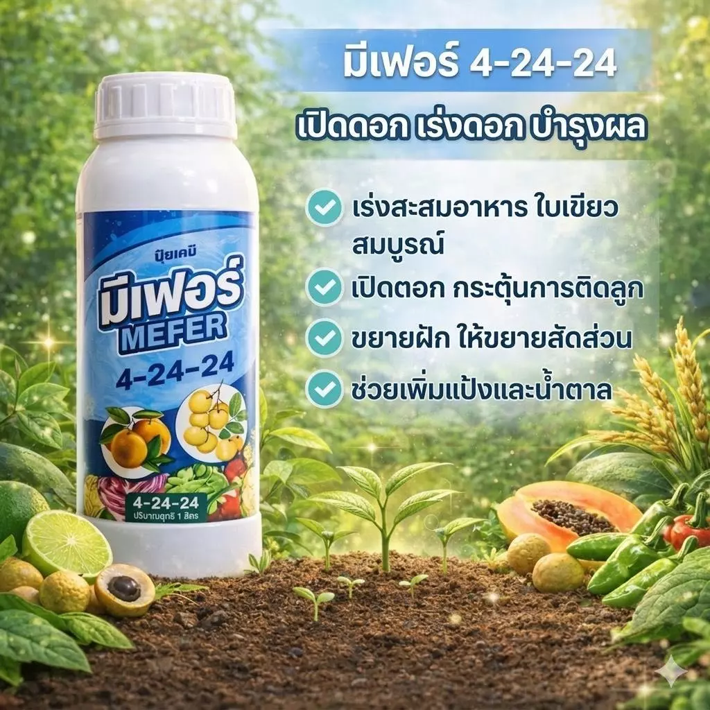 ปุ๋ยน้ำ สูตร 4-24-24 เปิดตาดอก เร่งดอก บำรุงผล
