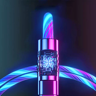 LED Glow Flowing Charger USB Cable Type C ไทป์ซี / Micro Android แอนดรอยด์ /ไอโฟม Charging Cables Fast Charge Wire Cord-