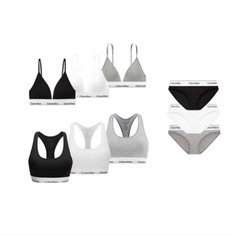 CK Triangle Bra/Sport Bra Women's Lingerie Set Modern Cotton เซ็ตชุดชั้นในผู้หญิง มีให้เลือกหลายแบบ แถมฟรีถุงของขวัญ