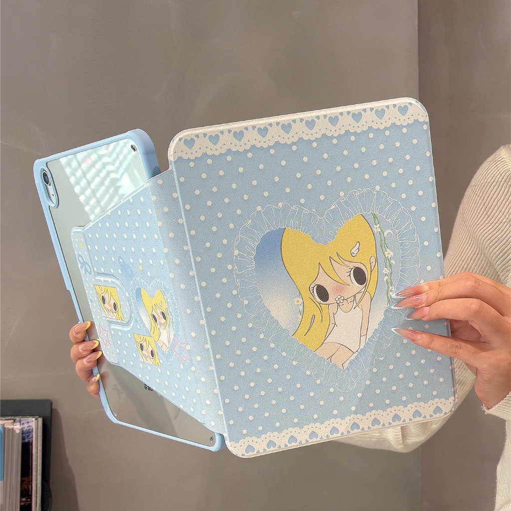 จัดส่งทันที เคสไอแพด การหมุน 360 องศา รูปหัวใจ Pro12.9 Gen11 Air8 11 Air7 Gen9 Mini7 เคสipad Air3