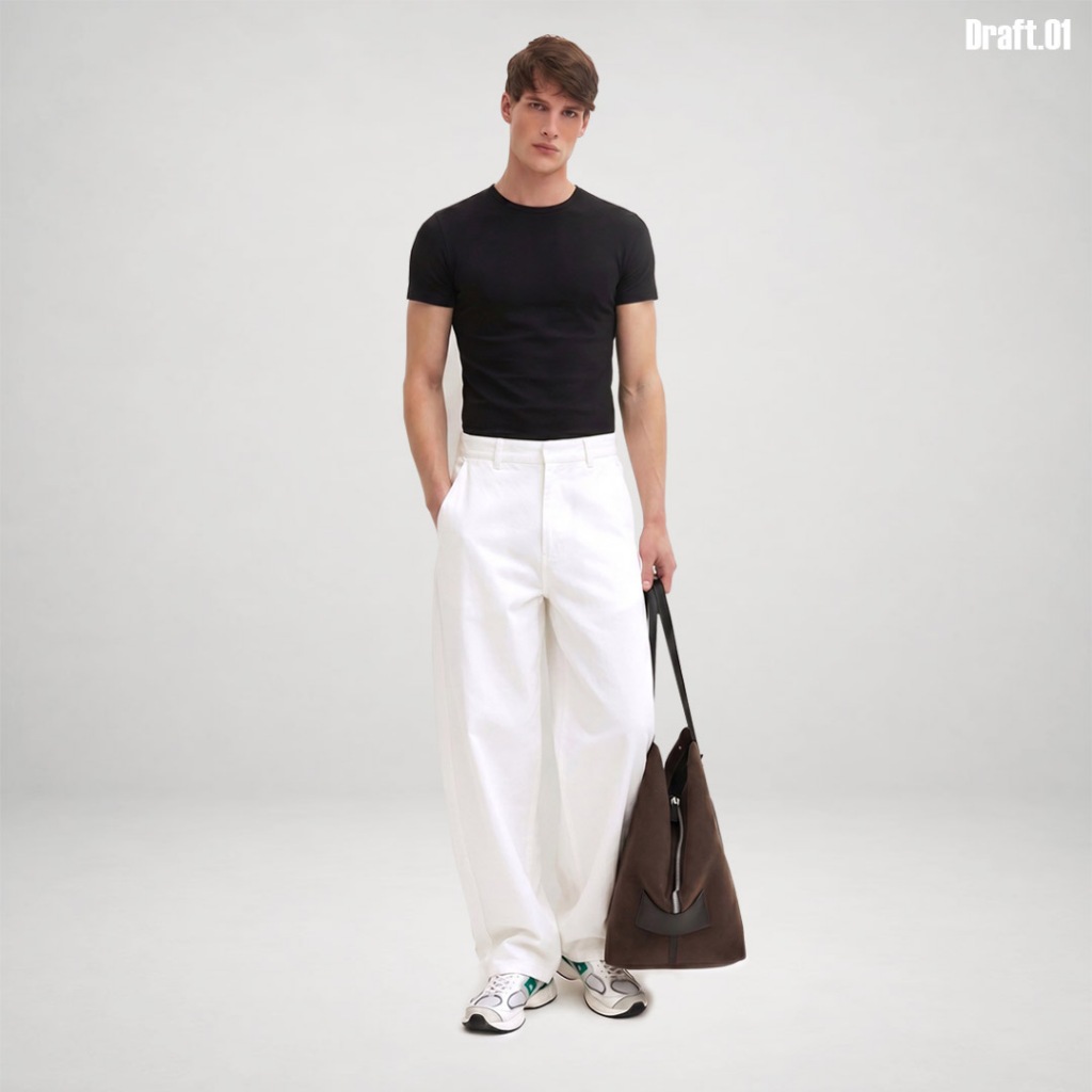 Draft01-กางเกงผู้ชาย บาร์เรลทรงโค้งขากอง BARREL COVE PANTS
