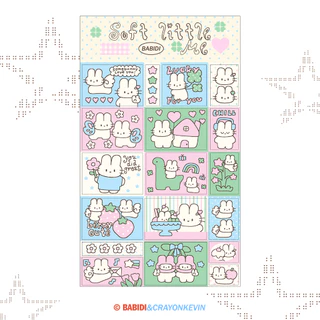 (Sticker) babidi : SOFT LITTLE ME / สติกเกอร์ลายกระต่ายสีพาสเทล