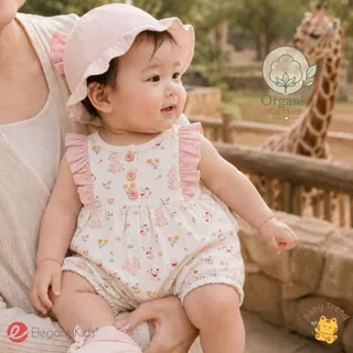 Elegant Kids ชุดลูกสาว 0-12 เดือน รอมเปอร์แขนกุดระบาย Organic Floral Collection | Baby trend