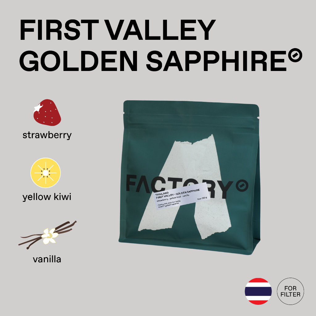 Factory Coffee เมล็ดกาแฟ Mae Ton Luang - First Valley l Golden Sapphire Process (บรรจุ200g)
