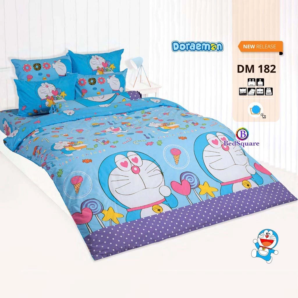 ชุดผ้าปูที่นอนพร้อมนวมเอนกประสงค์ ลายโดราเอม่อน 3.5/5/6 ฟุต DM172 DM173 DM180 DM181 DM182 DM183 DMV179 thumbnail 7