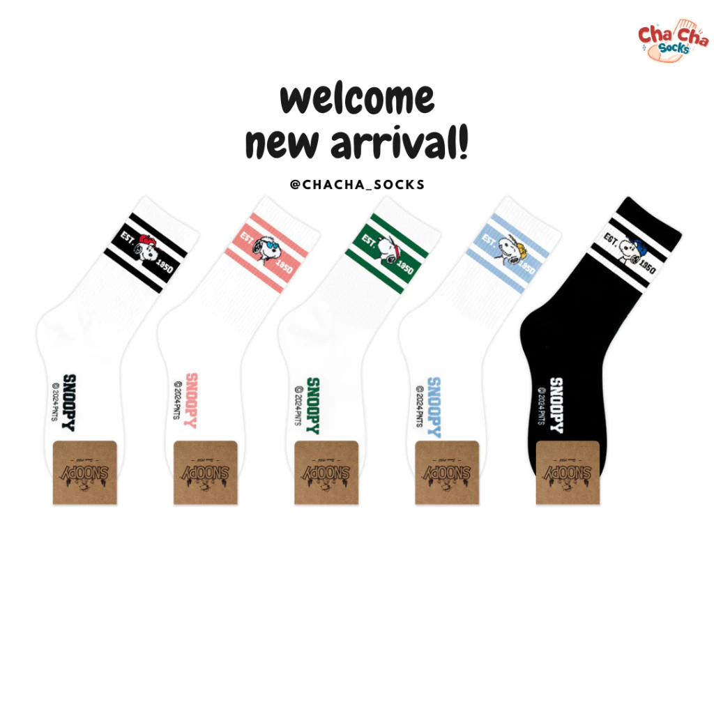 Chacha socks - ถุงเท้าข้อยาว Sport Snoopy Socks แบรนด์ kikiya นำเข้าจากเกาหลี