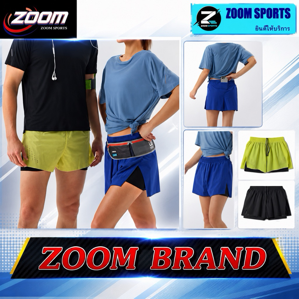 ZOOM Z06กางเกงขาสั้นสำหรับผู้ชายสำหรับเล่นกีฬากลางแจ้ง แห้งเร็ว กางเกงวิ่ง กางเกงขาสั้น ชุดออกกำลังกายสำหรับวิ่งมาราธอน