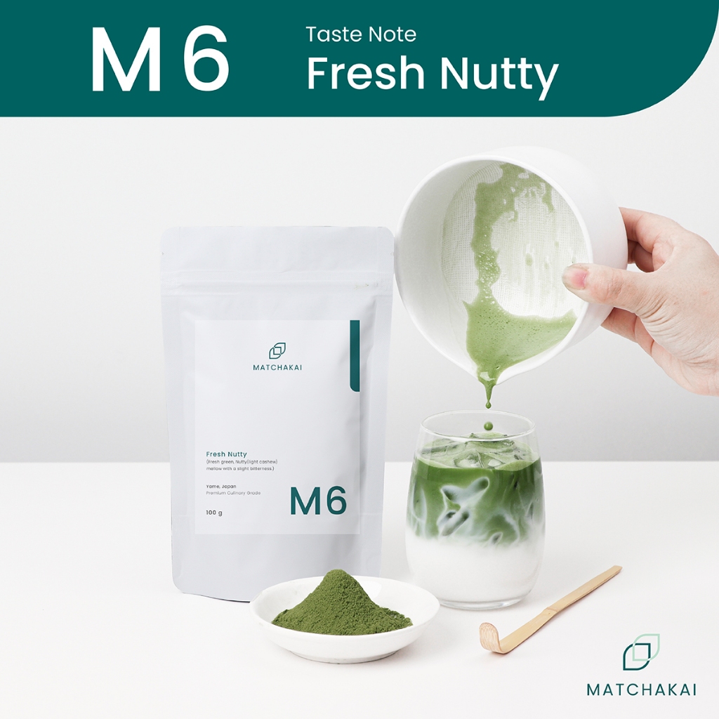 MatchaKai | ผงชาเขียวมัทฉะ | Matcha รุ่น M6 ขนาด 100g | Yame ,Fresh Green, Nutty
