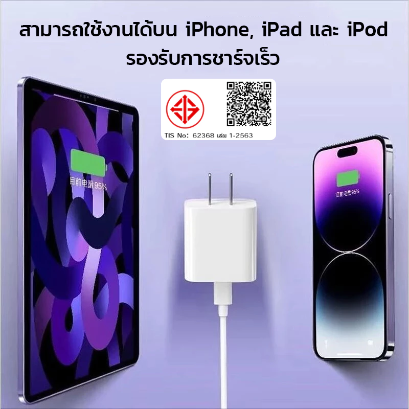 นำเข้าแท้ ต้นตัว หัวชาร์จเร็ว + สายชาร์จเร็ว PD 20W charger ชุดชาร์จ Fastcharger C-L รองรับรุ่น 5-17 thumbnail 3