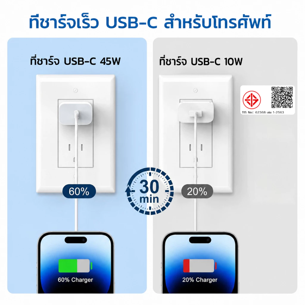นำเข้าแท้ ต้นตัว หัวชาร์จเร็ว + สายชาร์จเร็ว PD 20W charger ชุดชาร์จ Fastcharger C-L รองรับรุ่น 5-17 thumbnail 8