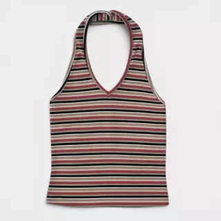 Atipashop - Sicily Halter Top เสื้อคล้องคอผ้าร่อง ยืดเยอะใส่สบาย