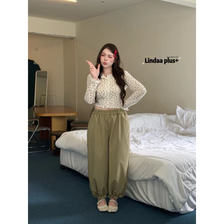 LindaaPlus--𝐆𝐞𝐧𝐢𝐞 𝐩𝐚𝐧𝐭𝐬 ʚɞ กางเกงขาแปดส่วนทรงจินนี่สาวอวบอ้วน ผ้าคอตตอนแท้กึ่งยีนส์ ผ้าเนื้อดี ใส่สบาย สะโพกใหญ่สะใจมาก