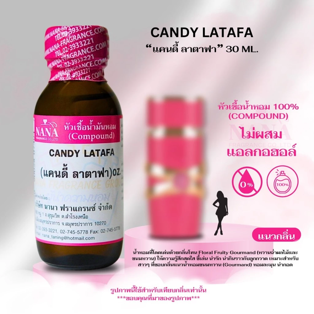 หัวเชื้อน้ำหอม 100% กลิ่นแคนดี้ ลาตาฟา(CANDY LATAFA)