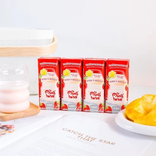 Country Fresh นมเปรี้ยวรสสตรอเบอร์รี่ นมกล่องพร้อมดื่ม ขนาด 180 มล. (48 กล่อง/ขายยกลัง) [ ST-CARTON ]