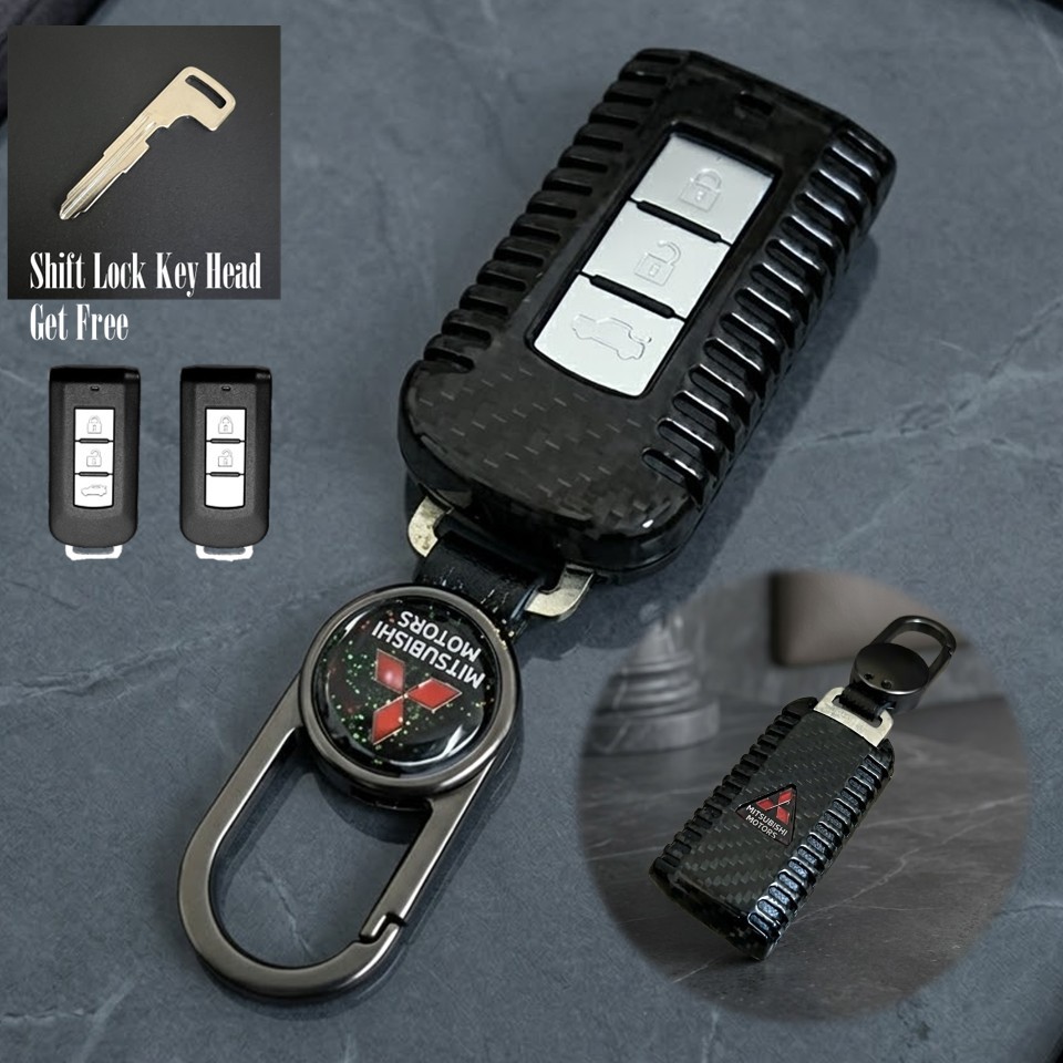 เคสรีโมทรถ Mitsubishi Pajero Xforce 2026 คาร์บอนไฟเบอร์แท้  T-Carbon พร้อมแผ่นใส รีโมทแบบ 2 ปุ่ม 3 ปุ่มใส่ได้