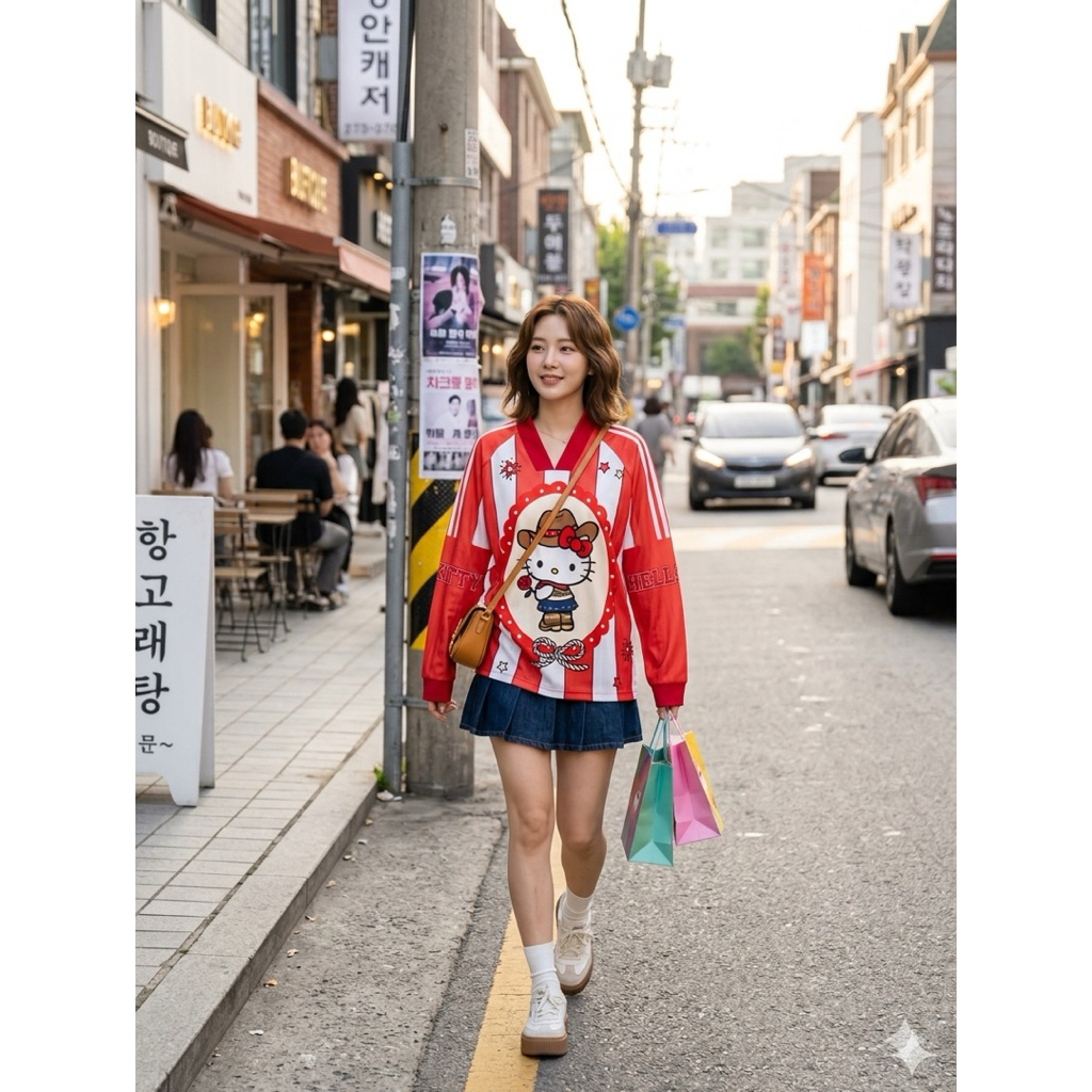 เสื้อเจอร์ซี่แขนยาว ทรงสวยสุดๆเลยคะ ลายน่ารัก ลายเป็นลายสุดคิ้วSize : อก44“ยาว31”