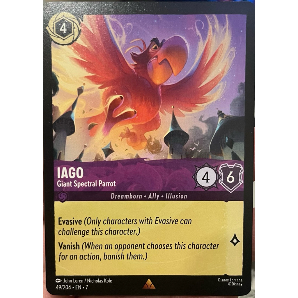 [7-49/204] Iago Giant Spectral Parrot (Rare) Archazia’s Island Lorcana Card Game