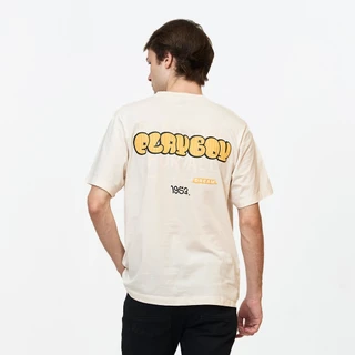 PLAYBOY 06PB เสื้อยืด เสื้อผ้าผู้ชาย/เสื้อ/เสื้อยืดสีครีม รุ่น P1MT265TB066CR