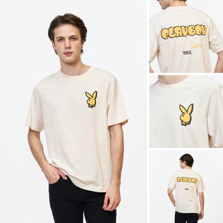 PLAYBOY 06PB เสื้อยืด เสื้อผ้าผู้ชาย/เสื้อ/เสื้อยืดสีครีม รุ่น P1MT265TB066CR