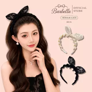 Barbella ที่คาดผมโบว์ลูกไม้เกาหลี สไตล์ลูกคุณ หวานละมุน รุ่น Rosalie Lace (BB106)