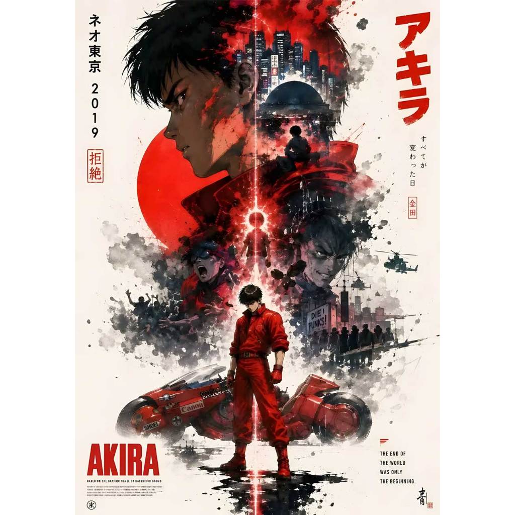 โปสเตอร์ หนัง การ์ตูน อากิระ คนไม่ใช่คน Akira アキラ 1988 POSTER 11.5"x16.5" นิ้ว A3 Japan Anime Katsuhiro Otomo
