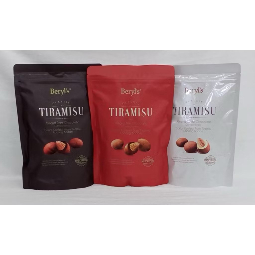 Beryl's Tiramisu Almond Chocolate 300 g. ช็อคโกแลตไส้อัลมอนด์เคลือบผงทิรามิสุ มีประมาณ 50 กว่าชิ้น จากมาเลเซีย มีฮาลาล