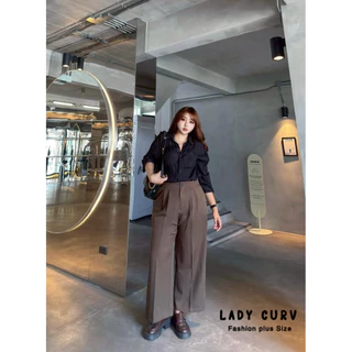 /LC/ กางเกงขายาวไร้ขอบ มีไซส์เอว32-50 ทรงกระบอก ตีเกร็ดหน้า ผ้าบาร์บี้ทิ้งตัว เก็บทรงสวย ใส่สบาย #สาวอวบอ้วน พลัสไซส์