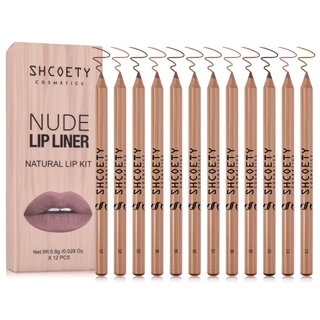 พร้อมส่ง SHCOETY NUDE LIPLINER ลิปไลน์เนอร์สีนู้ด เนื้อแมตต์ ติดทนนาน เซ็ท 12 ชิ้น NATURAL LIP KIT ดินสอเขียนขอบปาก