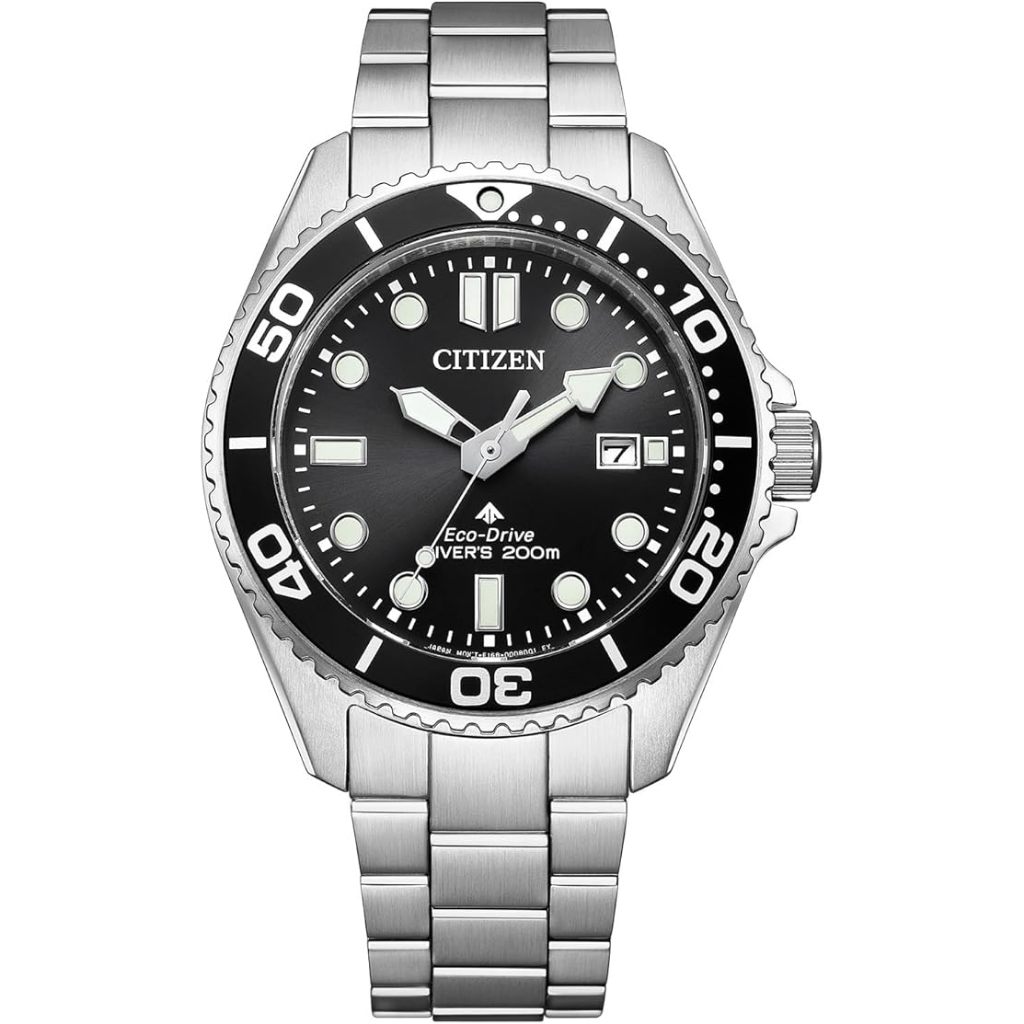 [ส่งตรงจากญี่ปุ่น] CITIZEN PROMASTER MARINE Eco-Drive Diver 200m รุ่น BN0261-51E นาฬิกาข้อมือผู้ชาย หน้าปัดสีดำ พรายน้ำ (เข็ม + หลักชั่วโมง) ขอบหน้าปัดหมุนได้ทิศทางเดียว เม็ดมะยมขันเกลียว