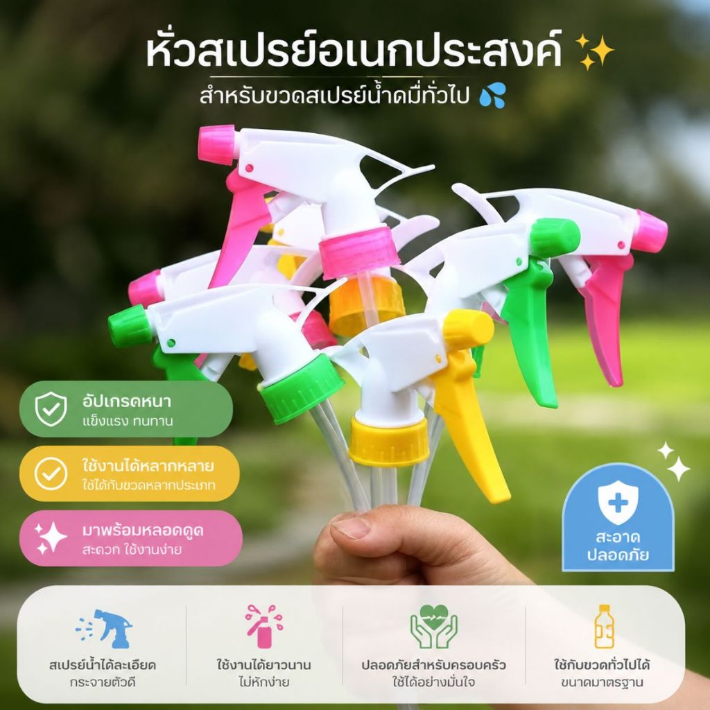 ส่งด่วน หัวฉีดอเนกประสงค์สำหรับขวดเครื่องดื่มพืชสวนในบ้านหัวสปริงเกลอร์พลาสติกแบบแมนนวลนำกลับมาใช้ใหม่ได้ หัวฟ๊อกกี้