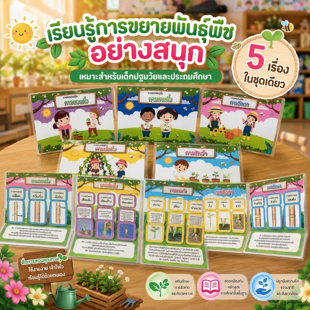สมุด POP UP การขยายพันธุ์พืช เกษตร การงานอาชีพ 5 เล่ม