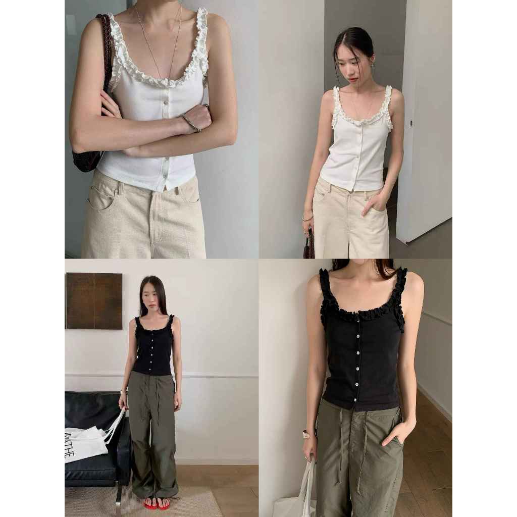 INBYIN - เสื้อสายเดี่ยวกลีบดอกไม้ FLOWER PETALS TOP - I3599