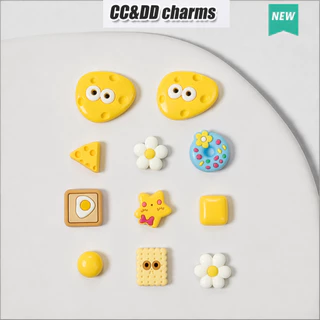 ของแท้แท้เดิม ตัวติดรองเท้าหัวโตการ์ตูนน่ารัก DIY จิบ บิท ถอดติดได้