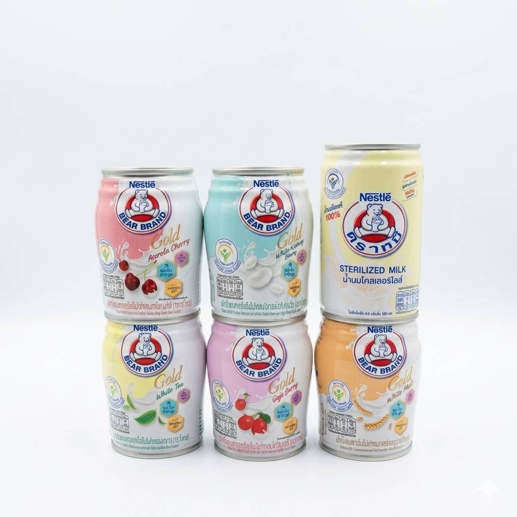 นมรวมกระป๋องตราหมี หยิบ 5 กรต.10