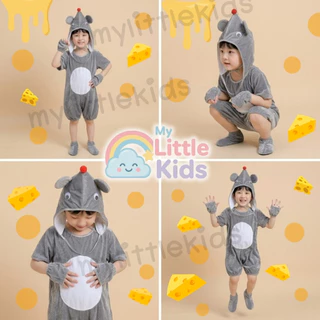 ชุดหนูเด็กผู้ชาย ชุดแฟนซีหนู Rat Costume ผ้ากำมะหยี่ พร้อมหมวกหูหนู ชุดกิจกรรมโรงเรียน ชุดแสดง วันเด็ก