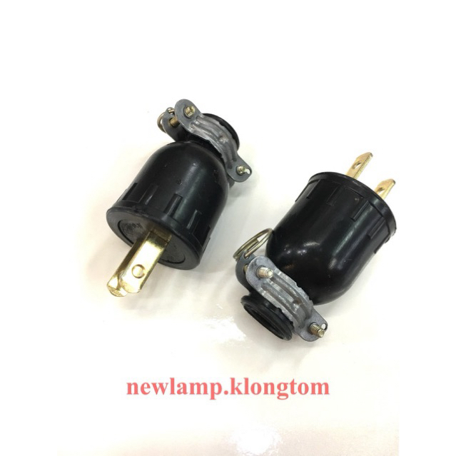 KPG ปลั๊กยางมีห่วงตัวผู้ 2 ขาแบน S-007 ทองเหลือง