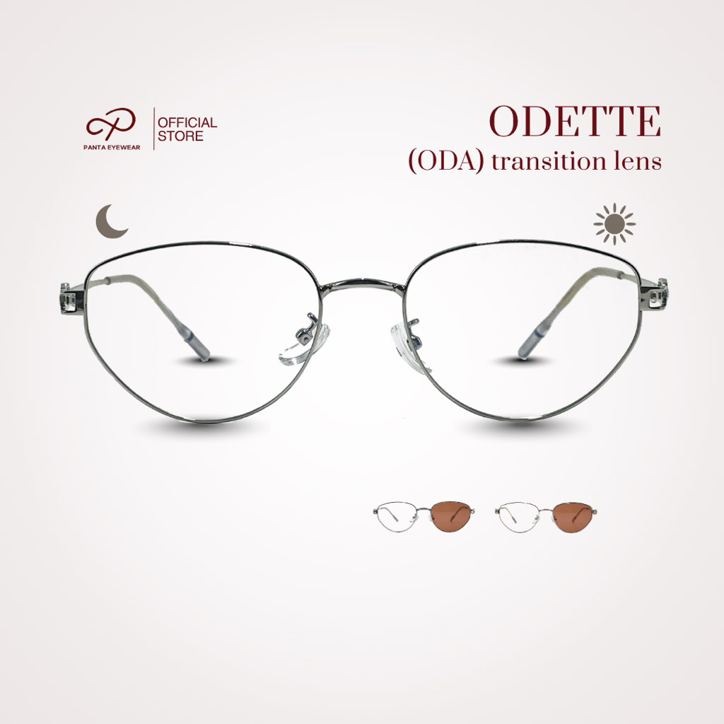(สายตาสั้น) PANTA | ODA : ODETTE (โอ-เด็ต) แว่นกรองแสงสีฟ้าออกแดดเปลี่ยนสีชา