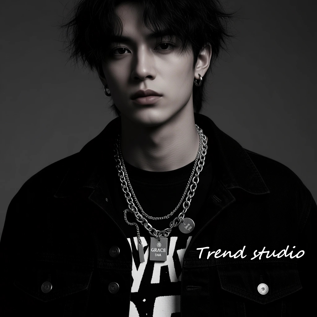 สร้อยคอฮิปฮอป รูปทรงเครูบ วัสดุเหล็กไทเทเนียม ไม่ซีดจาง ทันสมัย ​​เรียบง่าย เหมาะสำหรับทุกคนที่จะสวมใส่ พร้อมส่งจากไทย