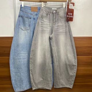 🔖StudioX2 #N9009 BARREL JEANS กางเกงขาโค้ง สียีนส์ฟอกเฟค ทรงสวยเป๊ะ เน้นเก็บทรง ผ้ายีนส์เนื้อนิ่ม ใส่ไม่อ้วน