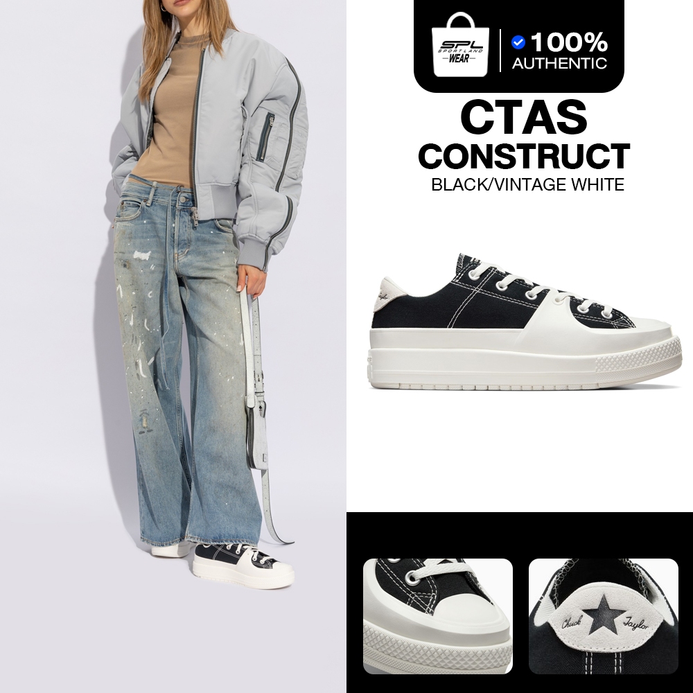 Converse คอนเวิร์ส รองเท้าผ้าใบ รองเท้าข้อสูง UX Chuck Taylor All Star Construct HI A05094CS3BKXX (3500)