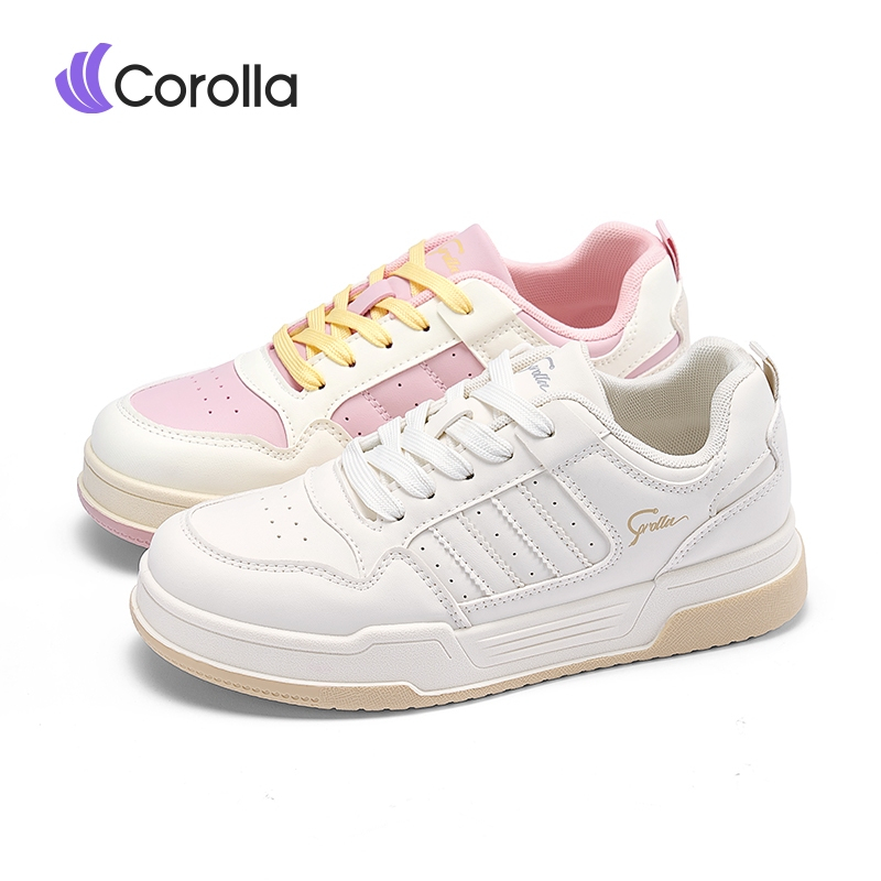 【รองเท้าคู่รัก】Corolla Rainbow Shoes รองเท้าลำลองผู้หญิง วัสดุ PU+ผ้าตาข่าย ระบายอากาศดี น้ำหนักเบา ของแท้100%