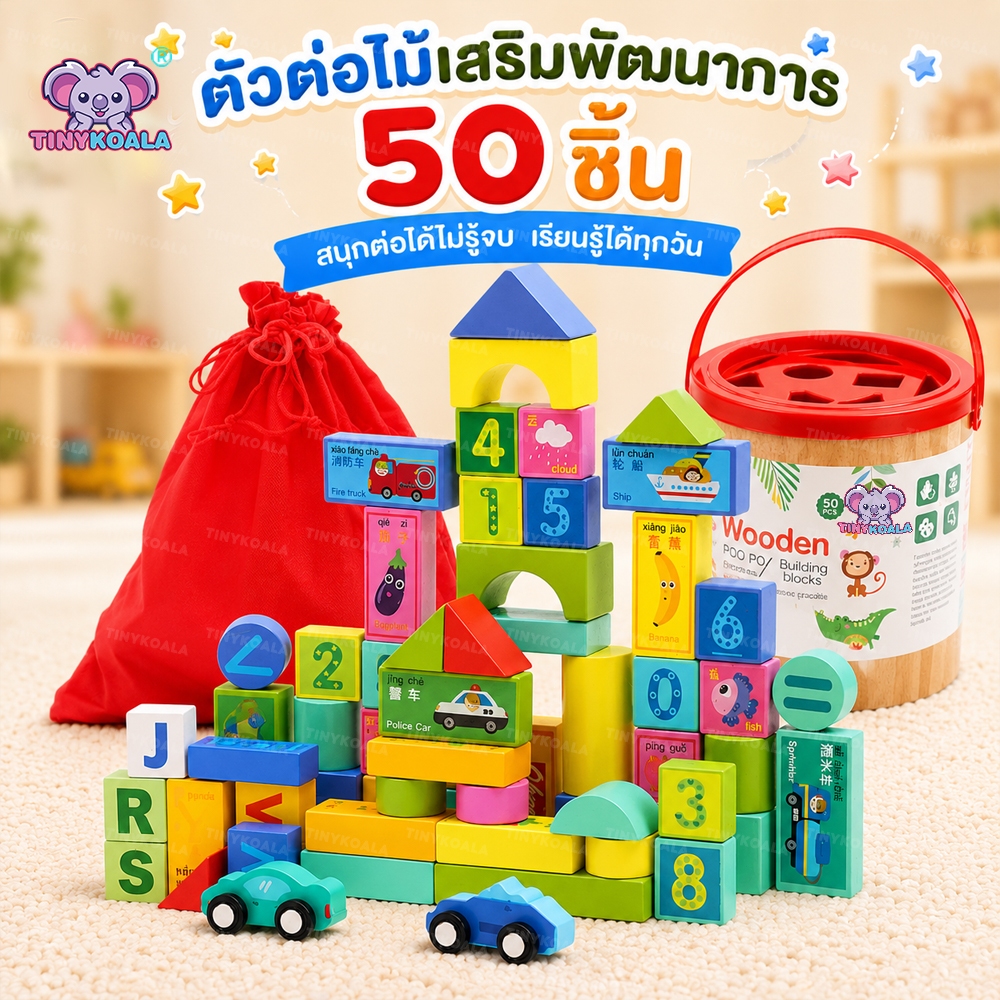 TINYKOALA ของเล่นตัวต่อขนาดใหญ่ เหมาะสำหรับเด็กเล็ก ช่วยเสริมสร้างพัฒนาการและเป็นของขวัญสำหรับเด็ก T12