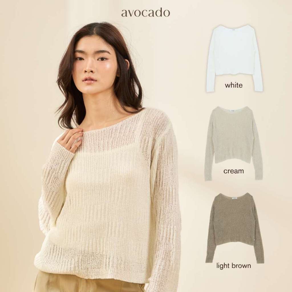 avocado - Natural Crochet Tops เสื้อทรง Oversize ถักโครเชต์ เนื้อผ้าโปร่ง บางเบา