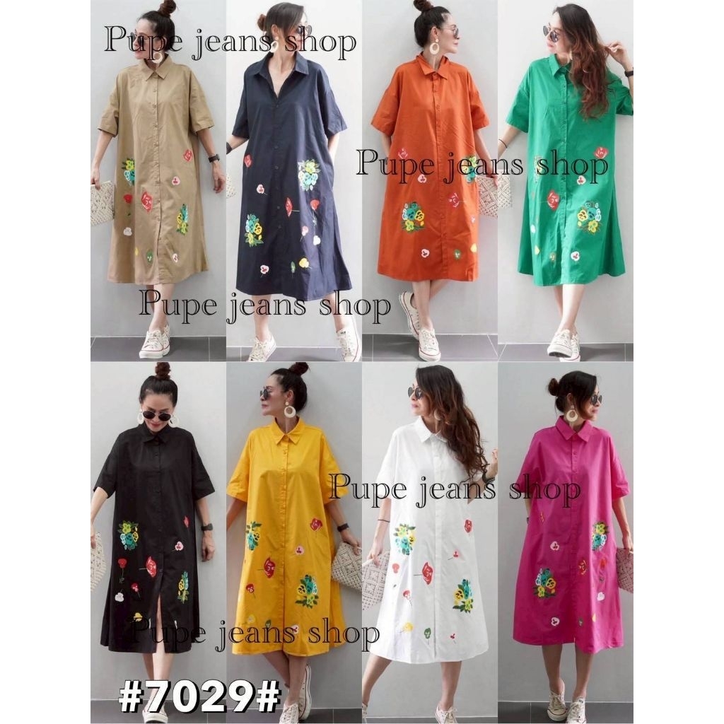 📌เดรสเชิ๊ตลายดอกไม้สุดคิ้วท์ ใส่เที่ยว ใส่คาเฟ่ ถ่ายรูปขึ้นกล้องสุดๆฟรีไซส์อก:50”เอว:50”สะโพก:54”ยาว:43”