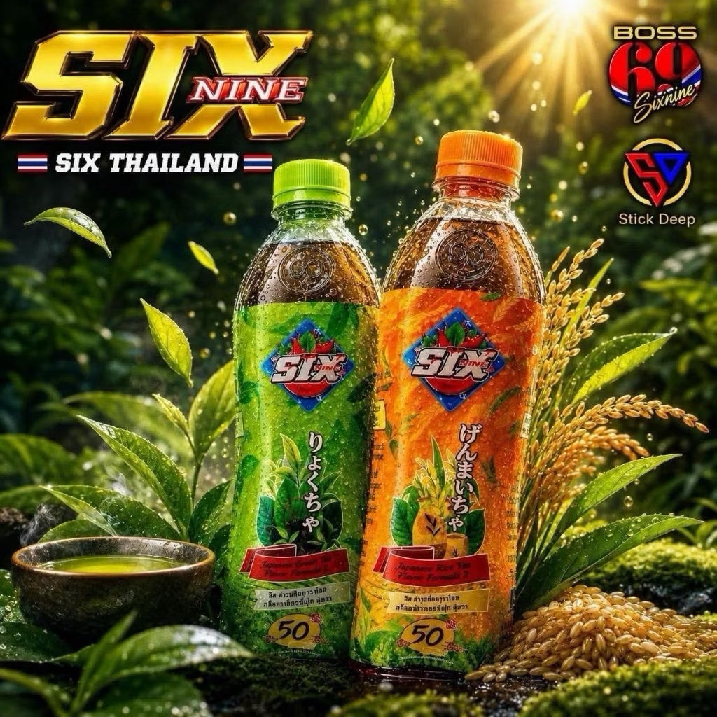 (ส่งด่วน🔥1วันถึง)น้ำชา Six-Nine 69 ชาข้าว ชาเขียว พร้อมดื่ม 1 ขวด