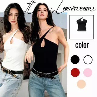 #GG🎀เสื้อสายเดี่ยวทรงเข้ารูปสุดเซ็กซี่ ดีไซน์คล้องคอซ่อนอยู่ด้านใน เปิดไหล่ และมีดีเทลเว้าช่วงตั