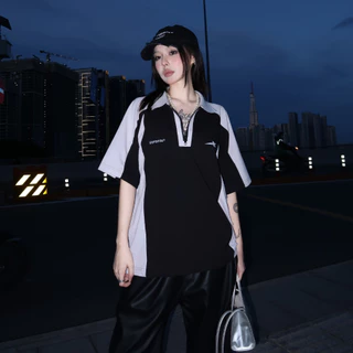 Karants Polo Oversize เสื้อแจ็คเก็ตผ้าฝ้ายปิเก้เรียบ มีซิป สำหรับผู้ชายและผู้หญิง Unisex - KR52
